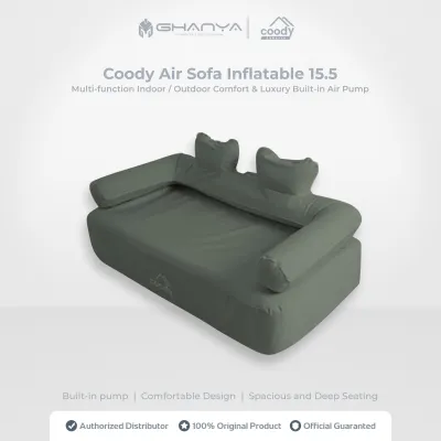 Coody Air Sofa Inflatable 15.5 Multi-function Indoor / Outdoor Comfort & Luxury Built-in Air Pump & One Touch System - Army Green