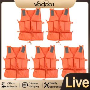 5 PCS Adult Life Vest With Whistle Boats Fishing Vest Swimming Drifting Vest for Boating Kayaking & Water Sports