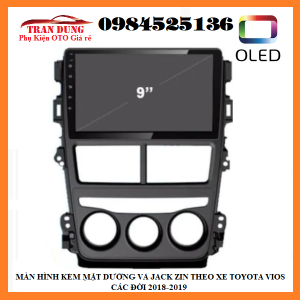 Xả kho thu hồi vốn combo mặt dưỡng kèm jack zin theo xe dòng xe TOYOTA VIOS các đời 2018-2019 bản điều hòa cơ-điều hòa tự động kích thước 9 inch đại lí đồ chơi xe hơi phụ kiện ô tô đồ chơi bền đẹp giá sỉ đại lí.