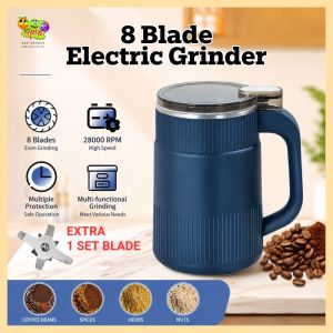 8 Blade Electric Grinder 200W Coffee Spice Grains Spices Beans Flour Nuts Cereals Mesin Pengisar