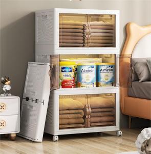 Transparent Folding Storage Cabinet With Wheels