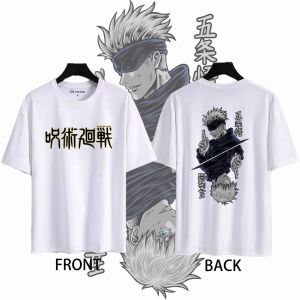 100% Cotton T-shirt For Man Anime Shirt Jujutsu Kaisen Gojo Satoru Clothing Tshirt COD