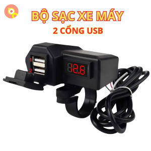 Sạc Điện Thoại Gắn Xe Máy 3197 - Sạc Nhanh 3.1A USB Kép Chống Thấm Nước Lắp Đặt Dễ Dàng An Toàn Tiện Lợi