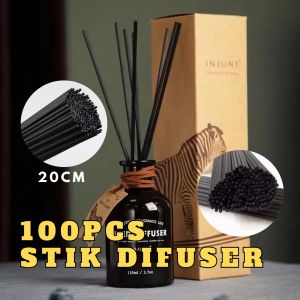 100pcs Stik Fiber 20cm Difuser Stick Diffuser Hitam BR061 Rod For Home Volatile Aromatherapy