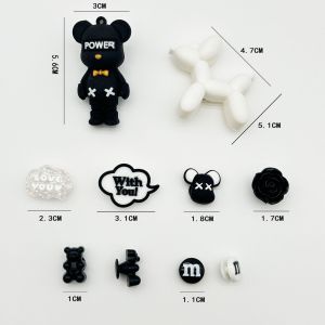 10Pcs/Set Crocs Charms Cartoon 3D Violent Bear Balloon Dog Shoe Buckle Detachable Shoe Decoration for Crocs