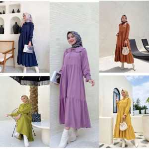 DRESS TERBARU MIDI DRESS RAYON PREMIUM / MIDI DRESS BUSUI FRIENDLY / MIDI DRESS RAYON PREMIUM TERLARIS YSF FASHION