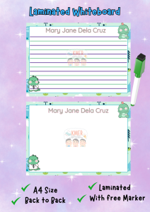Personalized Laminated Board for Kids with marker