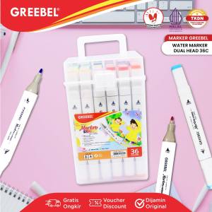 GREEBEL Spidol Water Marker Dual Head (36 Warna) / Sketsa Spidol Marker Set Spidol Warna Warni