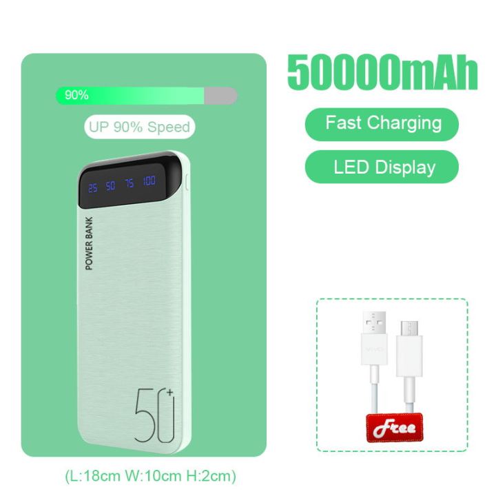 50000mAh Power bank Dual USB Fast Charging Digital Display PowerBank ...