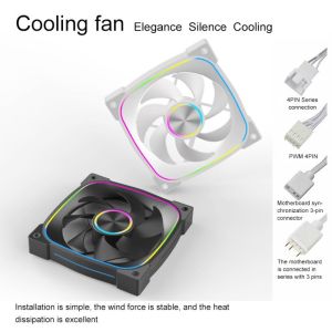 NEXTYOO Kiểm soát nhiệt độ Quạt máy tính để bàn Đồng bộ PWM 12cm Quạt làm mát khung máy Hiệu quả Tiếng ồn thấp Quạt làm mát không gây tiếng ồn Máy tính để bàn