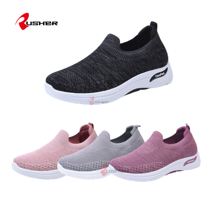 Sepatu sneakers clearance wanita slip on