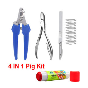 3 in 1 Stainless Steel pig Kit Piglets Tail Cutter/14cm Piglets Teeth Nipper Clipper Cutter/ No. 23 Pig Castration Cutter for Farm Livestock Equipment