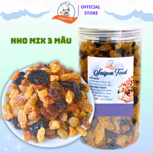 Nho Khô Mix 3 Màu Sấy Nguyên Vị Saigon Food 500G