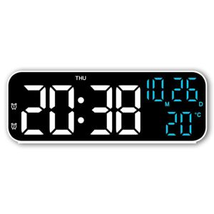 YUNAFIN Temperature Date Electronic Clock Multi-functional Backlight Display Table Clock 12/24H Digital LED Clocks for Bedroom