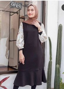 SENNA STORE Anina Tunik Gamis Bahan Moscrepe Mix Wolfis Terbaru 2024 Baju Remaja/Dewasa Simple Viral