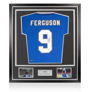 Duncan Ferguson Back Signed Everton 1995 FA Cup Final Shirt In Classic Frame
