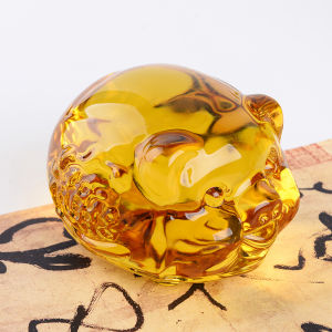 Tượng heo pha lê 5cm trang trí phong thủy nhà cửa decor bàn trà chiêu tài may mắn