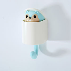 ตะขอติดผนัง ตะขอแขวนของ รูปกระรอกน่ารัก ที่แขวนกุญแจ รูปกระรอก แขวนในห้องน้ำ ตะขอแขวนหัวกระรอก ที่ติดผนังไม่ต้องเจาะ