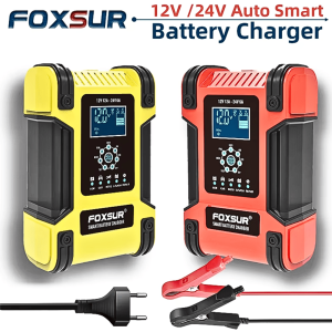 COD KIRIM CEPAT FOXSUR Charger Aki Mobil 12 / 24 volt 150 wat 12A 200Ah with LCD FBC122412D