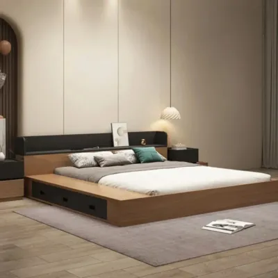 FREE SHIP HCM-Giường Gỗ Tatana MDF028 – Kiểu Nhật Ngăn Kéo Chứa Đồ Chắc Chắn Dễ Lắp Ráp