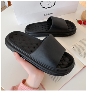 HOT SALE !! Thick bottom WHITE & BLACK Indoor Slippers for WomenMen Couple Non-slip Silent Slipper