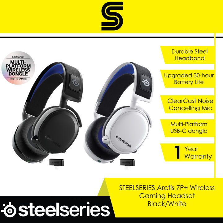 STEELSERIES Arctis 7P Wireless Gaming Headset Black White Lazada