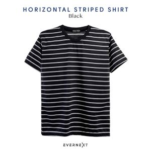Kaos Stripe Horizontal Lengan Pendek Premium Branded Evernext T Shirt Horizontal Strip