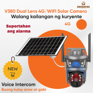 Solar Camera Dual Lens 6MP 4K Panoramic Outdoor Security Cameras with AI Human Detection Night Vision Two-Way Audio