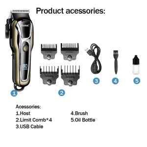Kemei Hair Clipper for Men Beard Electric Cutter Hair Machine Haircut Cordless Corded KM-PG1990A
