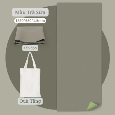 Thảm Yoga Du Lịch 1.5MM Siêu Bám Từ Cao Su Thiên Nhiên Nguyên Chất Phủ PU Nhám Không Pha