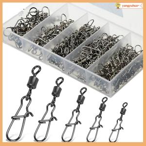 yangyuhua 100 cái hộp thép không gỉ câu cá nối pin 4 #6 #8 #10 #12 # mang cán xoay với Snap fishhook thu hút phụ kiện