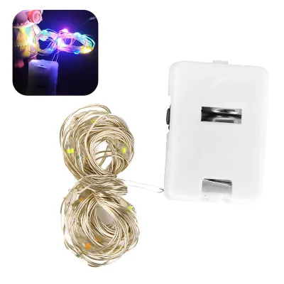 YESPERY 1M/2M LED Battery Mini LED Copper Wire Fairy String Lights Christmas Wedding Happy Party Decor