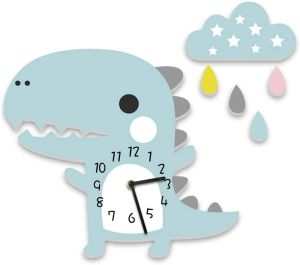 IMP HOUSE Kids 3D CARTOON Silent  Wall Clock with Pendulum Childrens Room Bedroom Decoration Home Decor