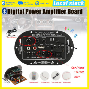 8-12 Inch 12V/24V/220V Amplifier Board Audio Bluetooth USB FM Radio TF Player Subwoofer 35W DIY Karaoke Taffstudio Digital Stereo Audio Power Amplifier Board Home Theter