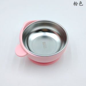 Orzbow Stainless Steel Baby Bowls with Suction 2-in-1 SUS304 Toddlers Bowl & Removable Silicone Suction Kids Bowl