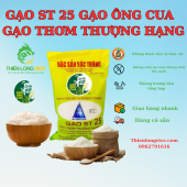 Gạo ST25 Chính hiệu Hồ Quang Cua (NSX MỚI NHẤT) Gạo ngon nhất thế giới (túi 5kg)