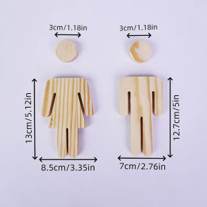 Premium Bathroom Sign Wooden Signage Mens And Womens Toilet Sign Elegant Hotel WC Wash Room Door Wall Decor Label Sticker