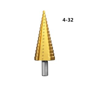 6PCS Titanium Step Drill bits Set for metal HSS High Speed Steel Hex Shank Step Drill Set 4-12mm 4-20mm 4-32mm