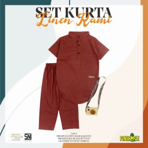 Set Kurta Linen Rami - Setelan Baju Koko Anak 2-8 Tahun by Pineapple Kids