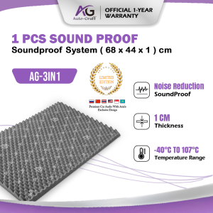 AG 3-in-1 Car Soundproof Mat Sound Deadening Pad Heat Insulation Noise Reduction Sheet 68x44x1cm