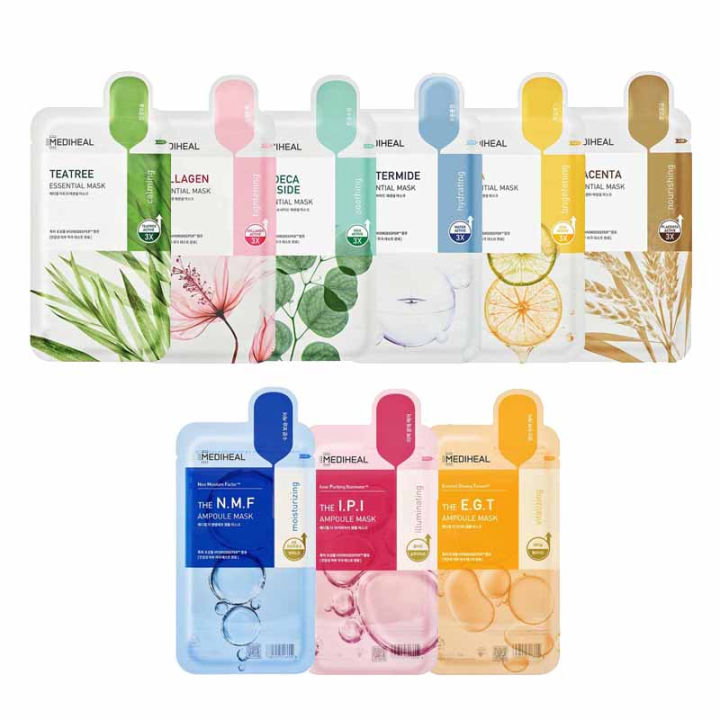 MEDIHEAL Essential Mask and NMF Sheet Mask 1each/ 24ml (Collagen, Tea ...