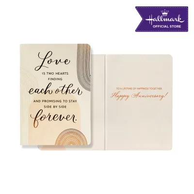 Hallmark Anniversary Greeting Card (Love IS TWO HEARTS FINDING ...) with Envelope 18cm x 13cm