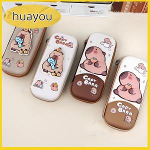 huayou 3D Stress Cute Capybara Pencil Case Drop Resistant Waterproof Student School Supplies Storage Box Hard Decompression Pen Bag
