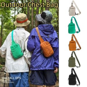 YSUNNY ผ้าสีพื้น กระเป๋าสะพายไนลอน ป้องกันน้ำ น้ำหนักเบา กระเป๋าคาดหน้าอกกลางแจ้ง แฟชั่น ความจุขนาดใหญ่ กระเป๋าสะพายข้างกีฬา ชาย