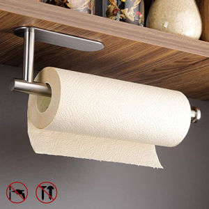 ZEEMIN No Punching Toilet Paper Holder Self Adhesive Toilet Roll Paper Holders Bathroom Kitchen Paper Roll Holder Bath Towel Holder