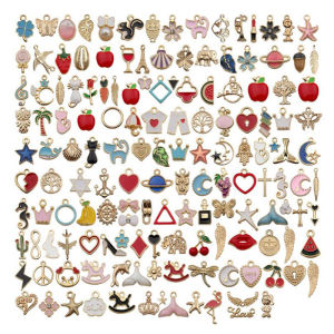 Hmeme ดอกไม้สัตว์ผสมเคลือบฟันเสน่ห์จี้ DIY สร้อยข้อมือเครื่องประดับทำหัตถกรรม