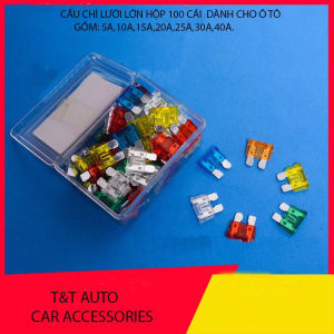 Cầu chì ô tô xe máy nhiều kích cỡ size chuẩn 1 hộp 100 cái gồm các loại ( 5A10A15A20A25A30A40A)