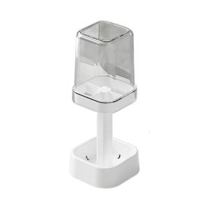 Dustproof Covered Toothbrush Holder With Drainage Base Adjustable Organizers For Electric Toothbrushes Bathroom Storage Shelf