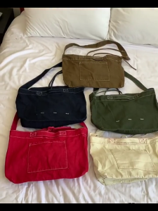 CanvasLeisure HoboBag Girl Women Vintage Shopper Bag Versatile Messenger Bag Shoulder Bag Red/Blue/Khaki/Green/White