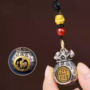 Twelve Zodiac Money Bag Pendant Fortunes Turn Money Keychain Car Key Ring Daily Gold Baifu Lucky Bag Ornaments Gift